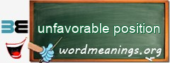 WordMeaning blackboard for unfavorable position